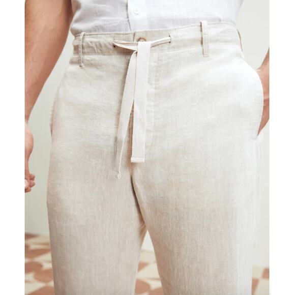 Perry Ellis Drawstring Linen Pants | Mens 36, Natural Tan NWT - Picture 3 of 3